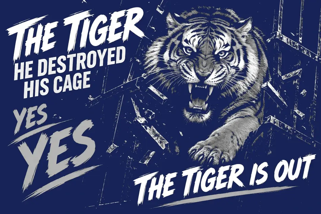 The Tiger He Destroyed His Cage - Yes - YES - The Tiger Is Out: Poem By Nael Age 6